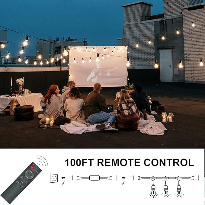 120W Remote Dimmer Timer Plug In Controller for Outdoor String Lights Patio Lights and LED Lamp