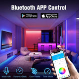 130FT RGB LED Strip Lights Remote Control 24V Bedroom Room Desk Indoor Decor Lighting