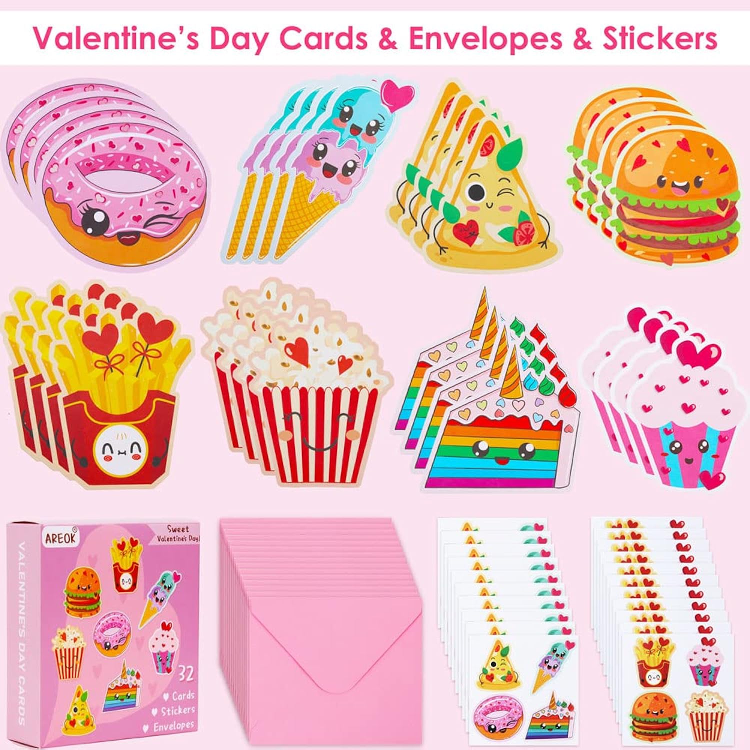Kids Valentines Day Cards For Kids Classroom School Class - Valentines Day Gifts For Kids Classroom, Cute School Class Valentine'S Day Exchange Cards Bulk, 32 Pack