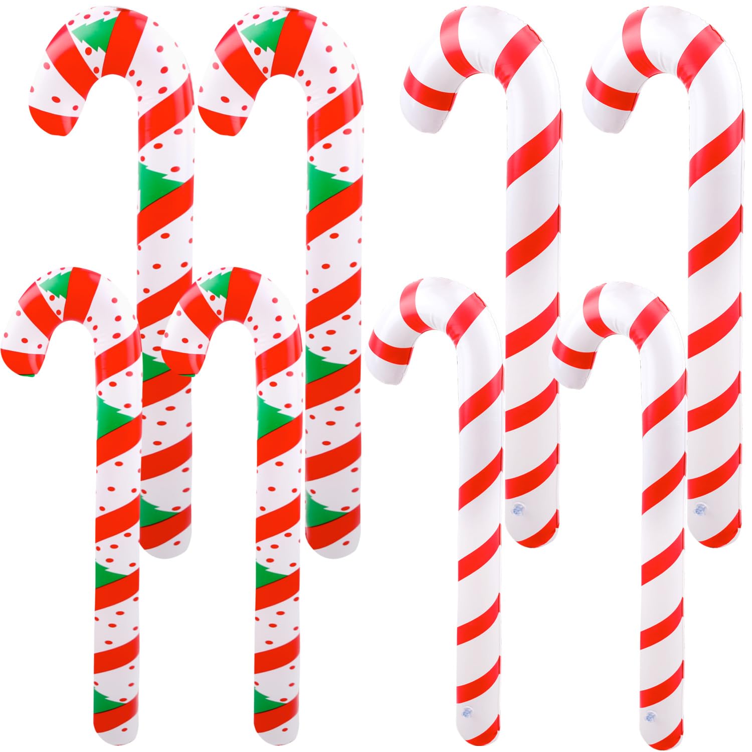 8 Pieces 47 Inch 35 Inch Inflatable Christmas Candy Canes Blow Up Candy Canes Balloon For Indoor And Outdoor Xmas Party