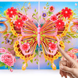 3D Pop-Up Card – Butterfly And Floral Garden Design | Handcrafted Greeting Card For Wife, Husband, Girlfriend, Mom, Dad, Mother, Father (Birthday Card, Get Well, Thank You, Anniversary)