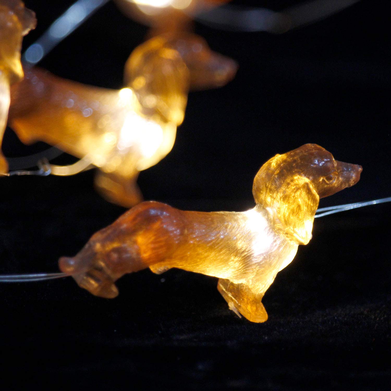 Dachshund Dog String Lights With Timer, 10 Ft 30 Leds Pets Theme Battery Operated Led Fairy Lights With Remote, Decorati