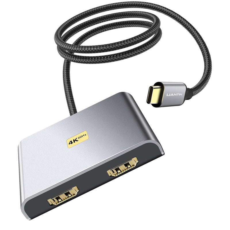 Usb C To Dual Hdmi Adapter,4K 60Hz Dual Monitor Adapter,Type C To Hdmi Splitte