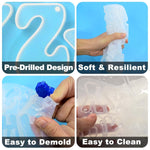 Alphabet Resin Molds With Hole, Reversed Alphabet Silicone Molds For Epoxy Resin, Letter Resin Molds For Keychain Jewelry Pendant Making
