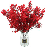 10 Pcs Babys Breath Artificial Flowers Real Touch Fake Red Flowers Silk Plants For Christmas Home Decor Indoor Floral Arrangement Table Centerpieces Halloween Decor (Red, 10)