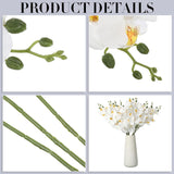 12 Pcs 32 Inch Artificial Phalaenopsis Flowers White Artificial Orchid Flowers Stem Plants Natural Large Bloom Orchids 7 Blooms Fake Phalaenopsis Flower Bulk For Home Office Wedding Decoration