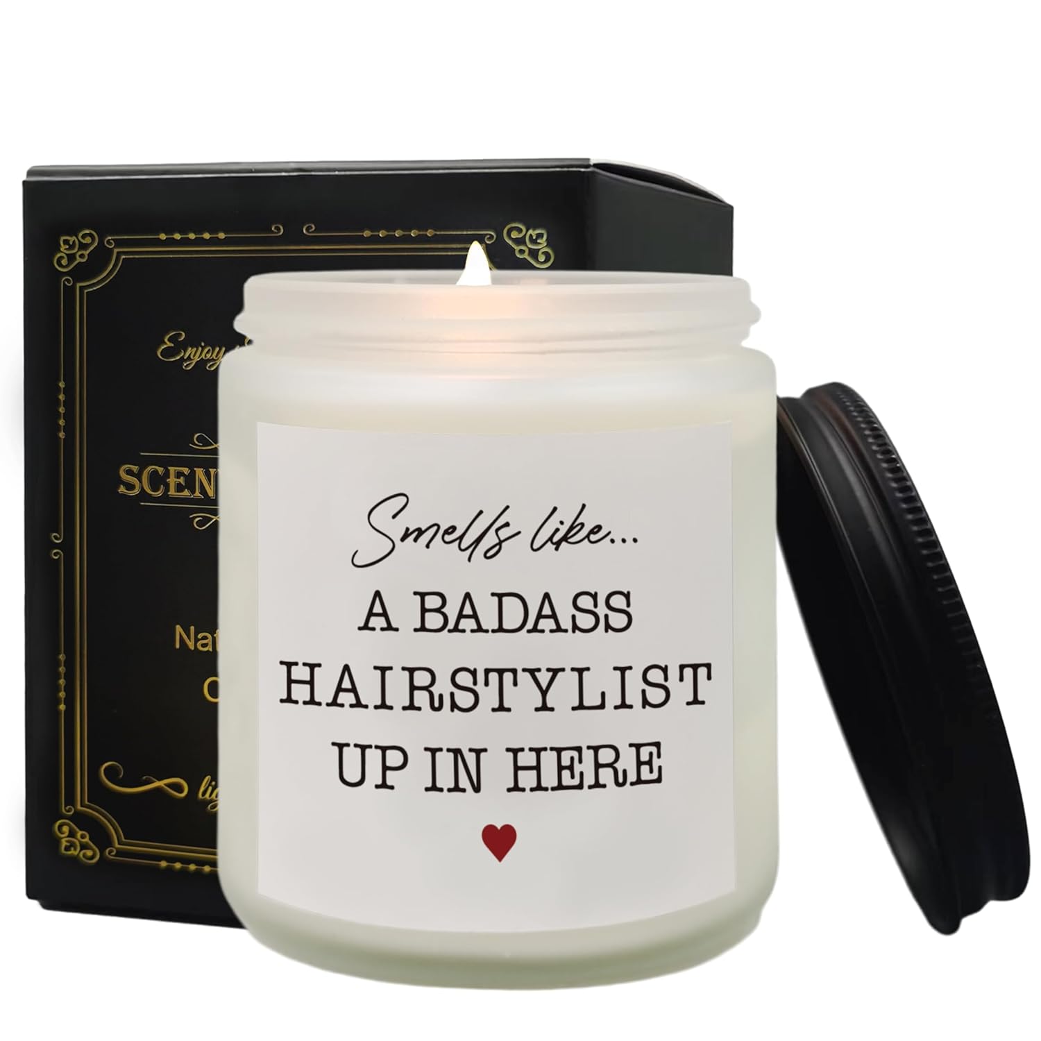 Hairstylist Gifts Candle, Thank You Candles Gifts Forhairstylist Hair Stylist Women Men, Hair Stylist Gift Soy Candles, Smells Like A Baddass Hairstylist Jar Candles For Salon Scented