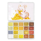 Mini Glitter Watercolor Paint Set, 20 Colors Shimmer Metallic Watercolour Painting Sets, Solid Pearl Water Color Paints For Adult, 1Ml Trial Pack (Gold 20)