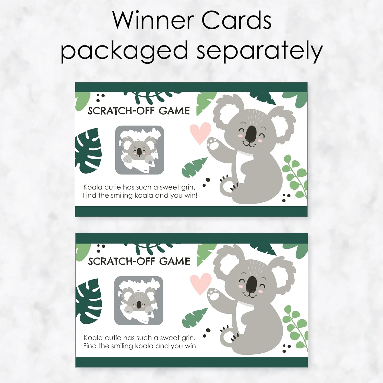 Big Dot of Happiness Koala Cutie - Bear Birthday Party and Baby Shower Game Scratch Off Cards - 22 Count