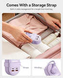 22.5W Travel Power Strip 7 in 1 3 Outlets 4 USB Ports 4FT Flat Plug
