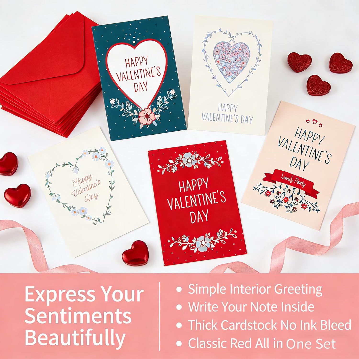 8 Pack Valentines Day Cards For Him Her Valentine Cards For Adults Husband Wife With Envelopes, Valentines Day Gifts For Women Men Love Notes For Grandma Kids Friends Family Girlfriend Boyfriend