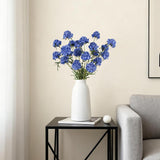 4Pcs Artificial Chrysanthemum Flowers Dark Blue Silk Flowers 27.5 In Scabiosa Artificial Flowers With Long Stem For Vase Filling Floral Arrangments Home Wedding Decor (Dark Blue)