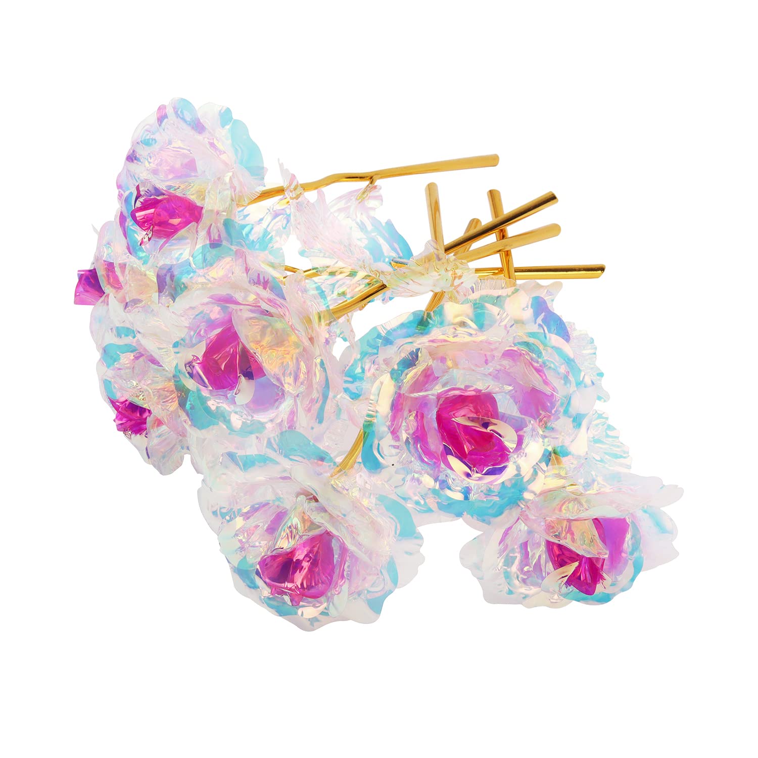 15 Pcs 24K Galaxy Rose Colorful Artificial Flowers Rainbow Rose Flower Forever Rose Best Gifts For Mother'S Day Thanksgiving Valentine'S Day Girl'S Birthday Party, Gradient Color