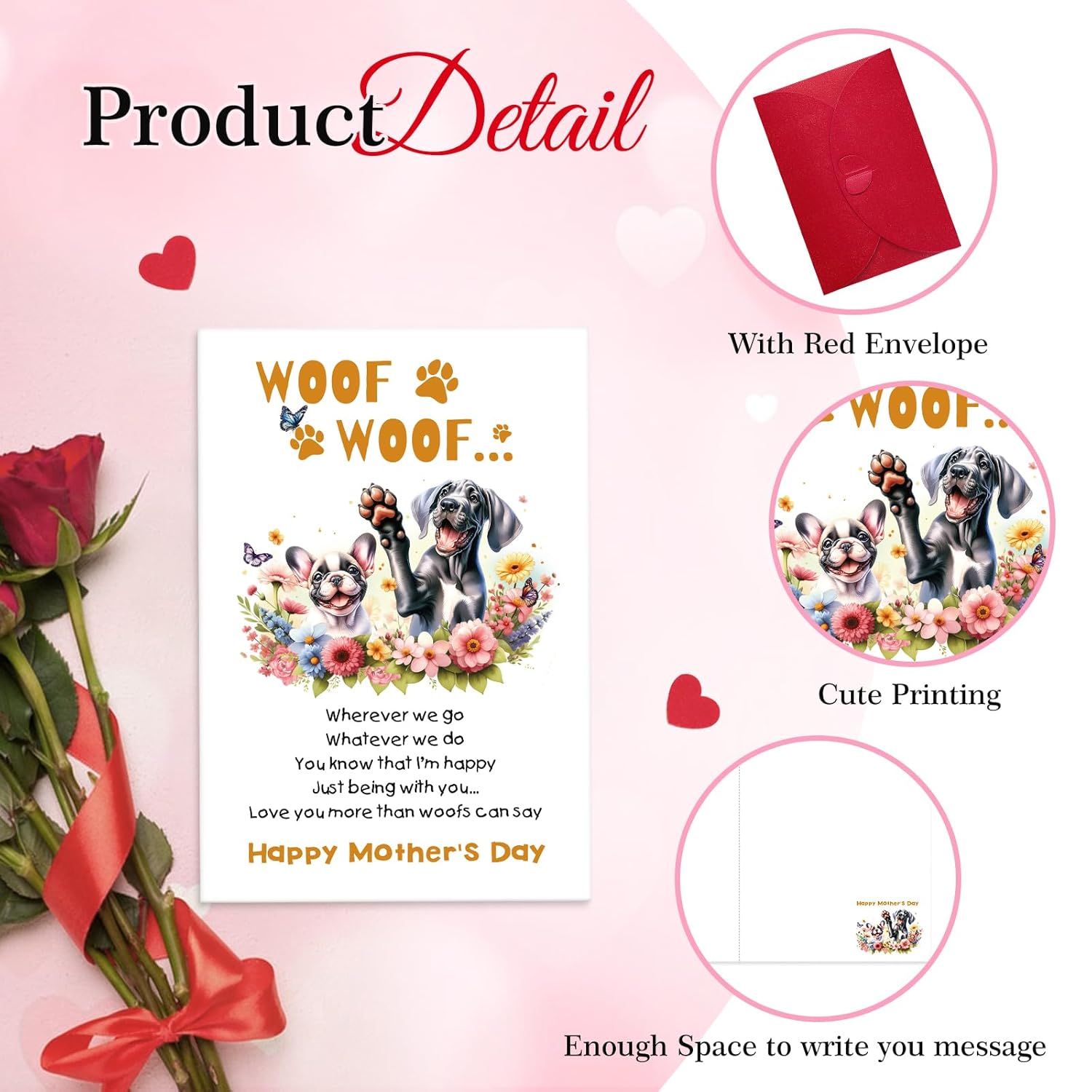 Mothers Day Card From Dogs - Heartfelt Greeting Card For Dog Moms Mother'S Day Card For Mom Funny Mothers Day Gift Cards For Mom Grandma