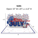 Fireworks Fest: 3D Fourth Of July Card 6X8 - Patriotic Pop-Up With Matching Notecard & Envelope, Celebrate 4Th Of July With A Bang - Star-Spangled Surprise, Independence Day Wishes