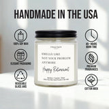 Humorous Retirement Gift Candle | Smells Like Not Your Problem Anymore | Happy Retirement Hand Poured Soy Wax Jar Candle | Funny Bamboo Cypress Scented | Usa Made Eco Friendly