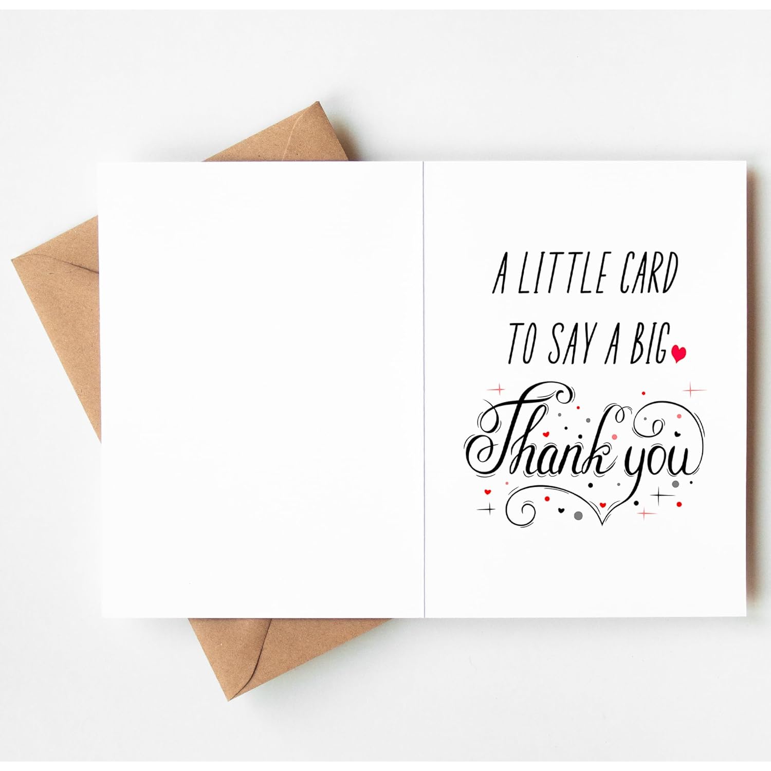 Thank You Card With Envelope – Simple Cute Thank You Card, Grateful Gifts For Him, Her, Teacher, Boss, Doctor, Mom Dad, Coworker, Women, Men, Bridesmaids, Groomsmen – Folded 5X7" Card, Blank Inside