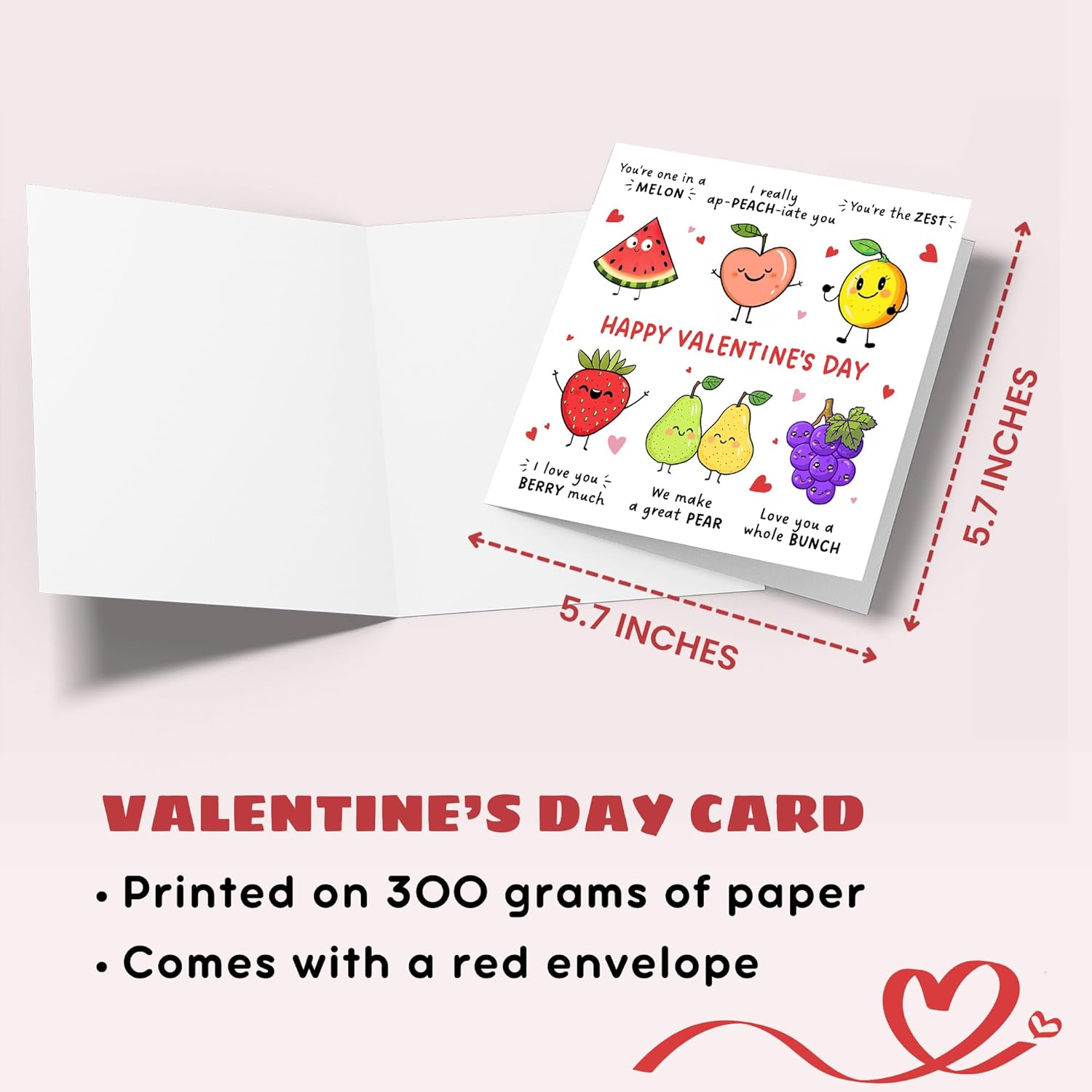 Valentines Gifts For Him, Boyfriend, Bf, Husband, Men - Funny Valentines Card For Him - Anniversary, Birthday Gifts For Men - Single 5.7''X 5.7'' Folded Square Romantic Love Card With Red Envelope