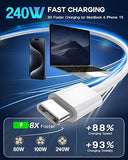 240W USB C to USB C Fast Charging Cable 6.6FT for MacBook iPad Pro iPhone 15 Samsung Galaxy Charger Cord