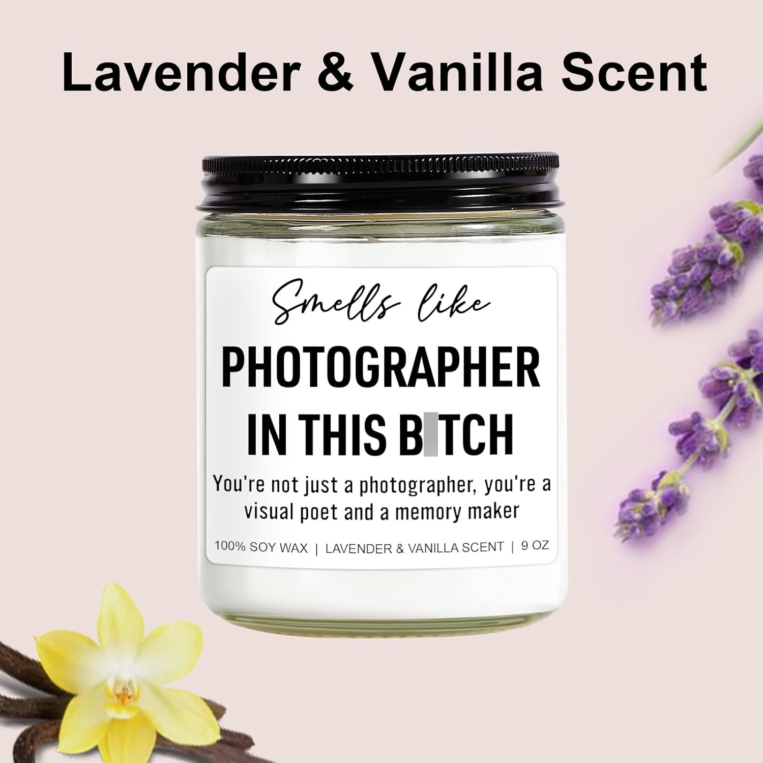 Funny Scented Candle, Photographer Gifts For Men, Women, Photography Gifts For Photographers, Camera Lovers - Photography Accessories, Cool Christmas Presents For Wedding Photographer - 9 Oz