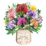 Carnation Big Pop Up 13 Inch Paper Flower Bouquet Greeting Cards With Blank Note & Envelope, Ideal Gift For Celebrating Love, Holiday, Birthday, Anniversary, Mother'S Day, Valentine'S Day