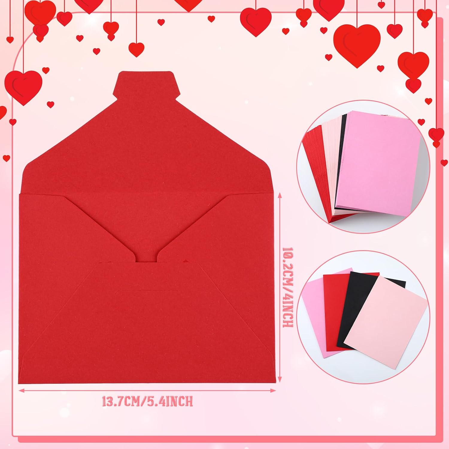 63 Sets Valentine Cards With Envelopes Bulk Colorful Heart Day 3.9 X 5.3 Inch Valentines Day Gift Heartfelt Greeting Cards With 9 Designs