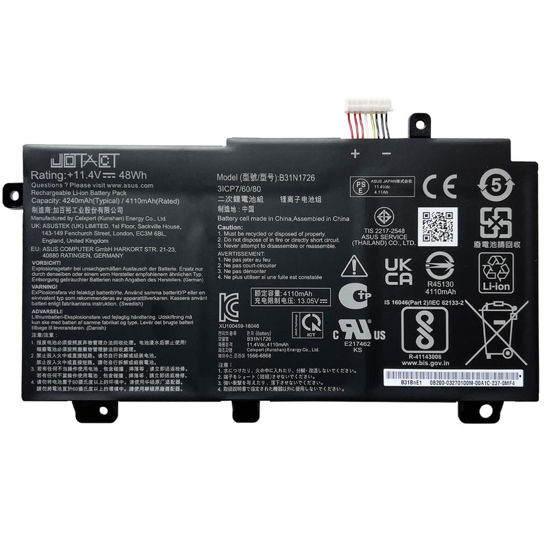 B31N1726 Laptop Battery Compatible With Asus Fx80 Fx86 Tuf Fx504 Fx504Ge Fx504