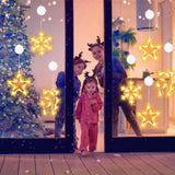 3Pcs Christmas Window Lights, Christmas Window Decorations Battery Powered Hanging Christmas Lights Snowflake & Star & E