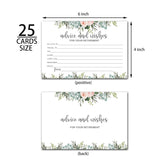 Greenery Floral Advice And Wishes Cards For Happy Retirement, Well Wishes, Memories For Woman Man, Fun Retirement Party Idea, Game, Activity,Decorations Party Supply?25 Cards (Bb002-Jyk 007)
