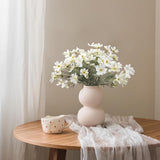 8 Pcs 23.6 Inch Artificial Cosmos Branch White Fake Cosmos Flowers Silk Flower For Indoor Outdoor Kitchen Garden Party Home Wedding Floral Arrangement Decoration (White)
