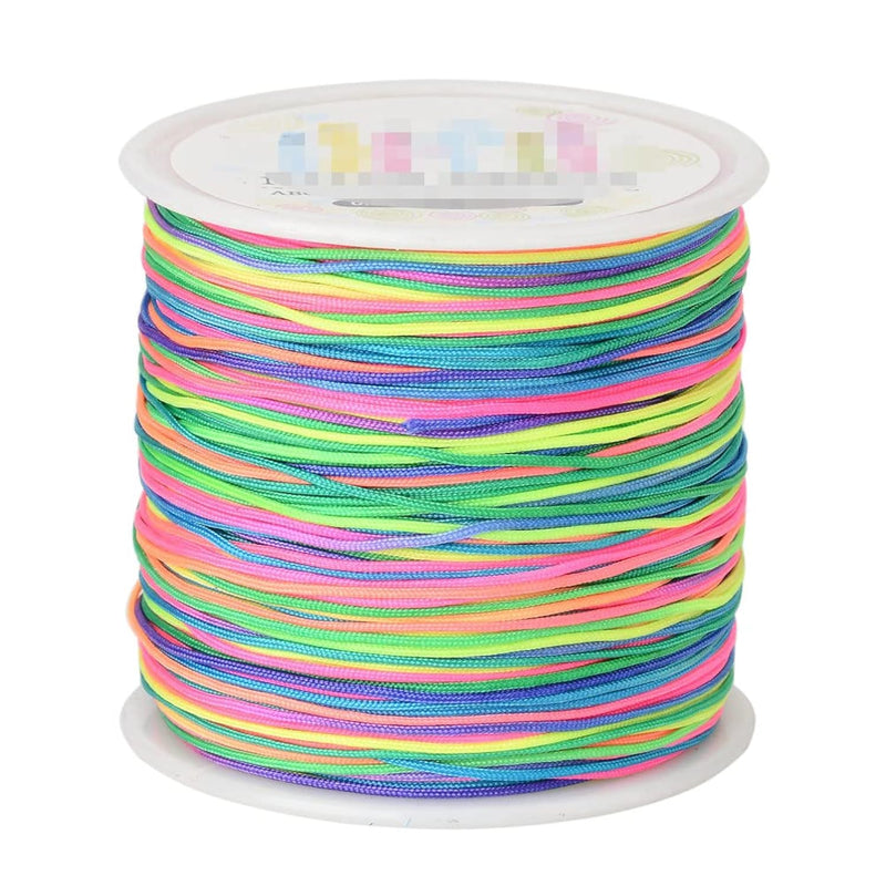 A Roll Of 0.8Mm 295 Feet Colorful Beading Cord Nylon Rainbow String Necklace S