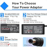 65W 19V 3.42A Laptop Charger Power Adapter Cord Compatible with Toshiba Satellite C55 C55T C655 Notebook
