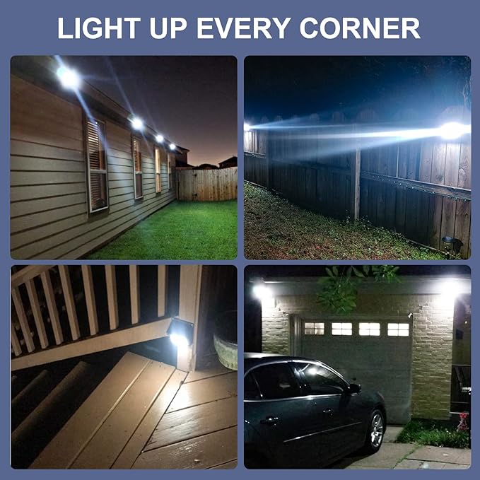 4 Pack 28 LED Solar Motion Sensor Lights IP65 Waterproof Wireless Outdoor Security Lights