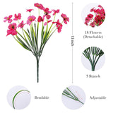 24 Bundles Artificial Flowers For Outdoor,No Fade Fake Plastic Flowers Faux Plants For Decoration Hanging Planters Indoor Outside Garden Porch Window Box Home Wedding Farmhouse