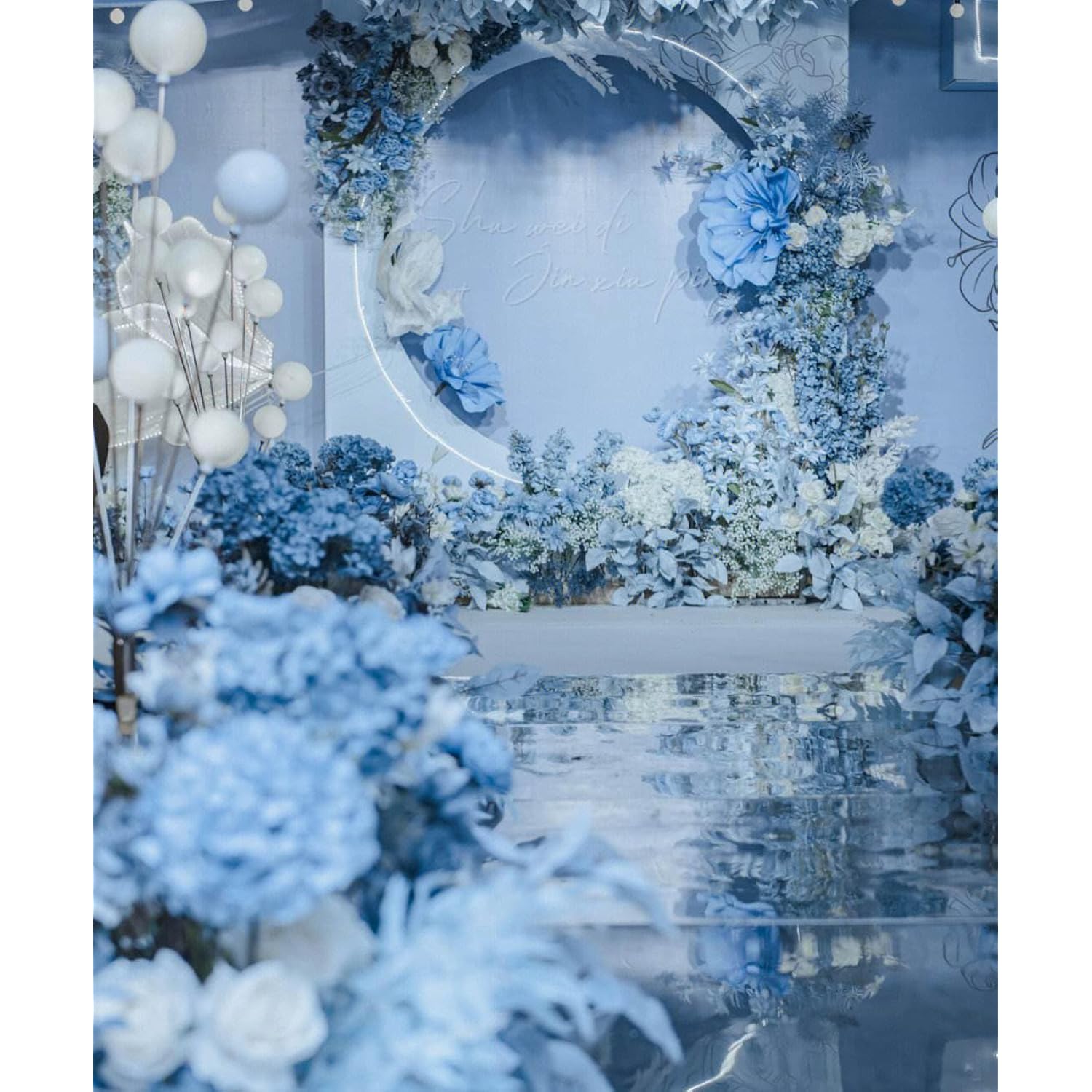 300 Pcs Artificial Rose Petals Separated Flower Petals Silk Petals Scatter Petals For Wedding Flower Table Anniversary Centerpieces Party Decoration (White, Light Blue, Navy)