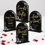 4-Piece Acrylic Wedding Sign Set For Ceremony & Reception - 5X7 Inch Black Guest Book, Cards & Gifts, Please Sign Our Guest Book, Please Take One, In Loving Memory - Wedding Decor Bundle