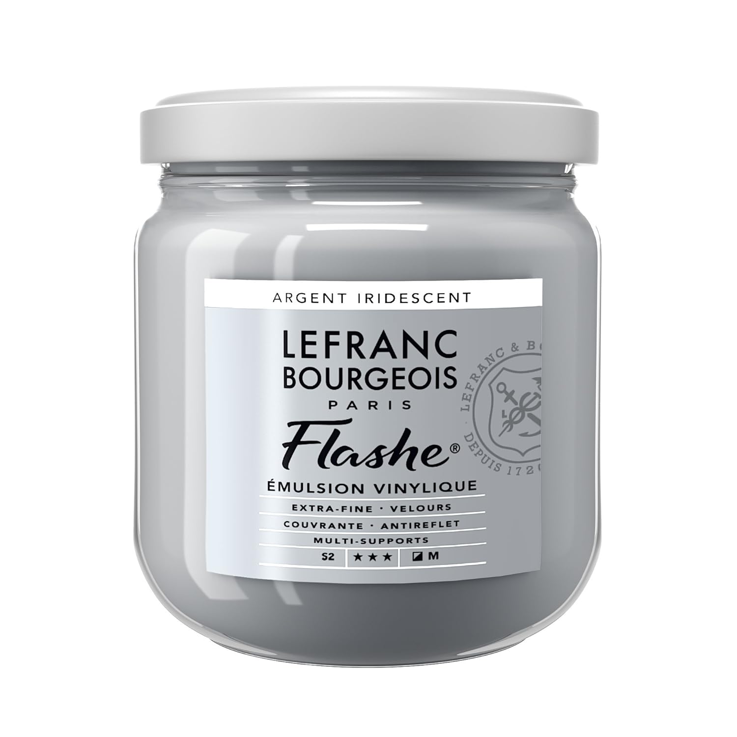 Lefranc & Bourgeois Flashe Matte Artist'S Color, 400 Ml Topf, Iridescent Silver