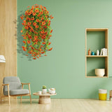 4 Pcs Artificial Outdoor Hanging Plants Fall Decoration Uv Resistant Faux Silk Flowers For Outside, Garden, Porch, Window, Home Decor(Orange)