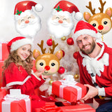 6Pcs Santa Claus Reindeer Elk Foil Balloons For Christmas Party Decorations, Reindeer Christmas Decoration