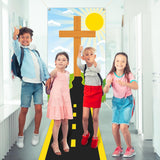 Religious Door Cover Religious Cross Backdrop With Road Decorations Christian Backdrop Jesus Banner For Christmas Vbs Christian Scene Builder Background For Kids Bible Sunday School Sanctuary Events