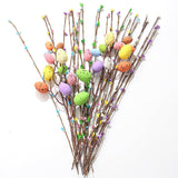 26Pcs Artificial Easter Spray Vine With Pastel Eggs And Berries Decorative Spring Floral Stems - Easter Egg Twig Branches For Floral Arrangement Home Decoration(26Pcs)