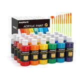 Acrylic Paint Set, 24 Classic Colors With 10 Brushes, 2 Fl Oz/60Ml Bottles, Art Kit Painting Supplies For Adults Canvas, Rock, Wood