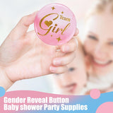 Gender Reveal Button Pins 50Pcs - 2 Inches Team Boy Or Girl Team Boy Team Girl Gender Reveal Pins For Baby Shower Gender Reveal Decorations - 5 Cm