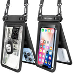 Double Space Waterproof Phone Pouch - 2 Pack, Waterproof Phone Lanyard Case with iPhone 16/15/14/13/12 Pro Max up to 8.3"