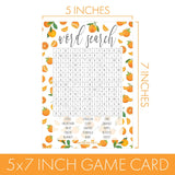 Orange Little Cutie Baby Shower Game – Word Search Party Activity – 20 Cards – Orange You Curious Gender Reveal Game For Citrus Themed Baby Shower Decorations And Party Supplies