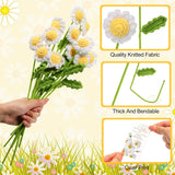 12 Sets Valentine'S Day Gifts For Teachers Bulk Daisy Knitted Flower Bouquet Crochet Daisy And Awesome Cards Employee Appreciation Gifts For Staff Coworkers Nurse (White)