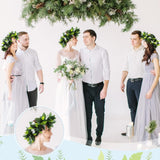 2 Pcs Hawaiian Graduation Lei 6.56 Ft Maile Lei Green Garland White Tuberose 2026 Graduation Gift Leaf Flower Necklace For Wedding Hawaiian School Ceremony Luau Aloha Summer Party Supplies