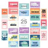 Strong Mental Health Mini Quote Cards / 50 Motivational Kindness Cards / 25 Vibrant Uplifting Designs / 2" X 3.5" Flat Business Card Size/Small Inspirational Daily Quote Cards