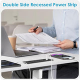 Recessed Power Strip 6 Outlets 20W USB C 6FT Flat Plug Extension Cord Flush Mount Black