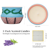 2 Pack Scented Candles,Lavender Candle Gift Set ,Aromatherapy Candles For Home Scented?Natural Soy Wax, Artisanal Pottery Jar Candle For Women And Men Relaxation Stress Relief ,Home Decor Candle